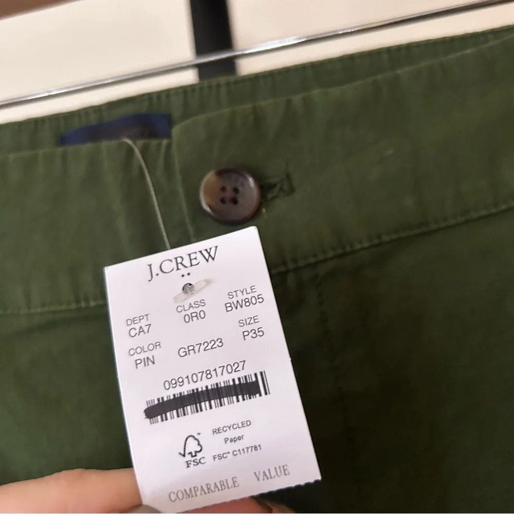 J. Crew Lizzie High Rise Patch Pocket Wide Leg Pants Pine Green NWT Plus Size 35